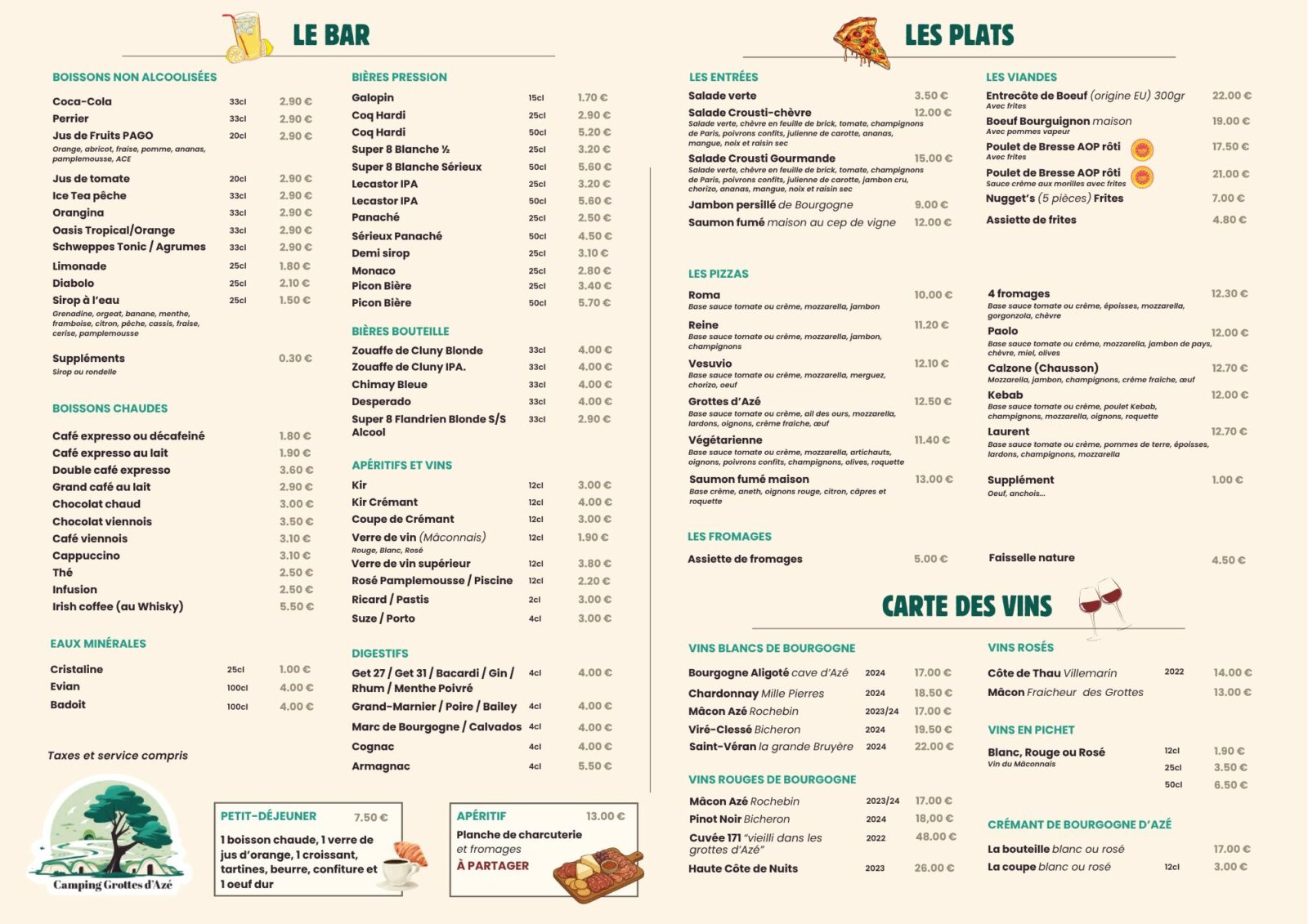 Carte restaurant 2026